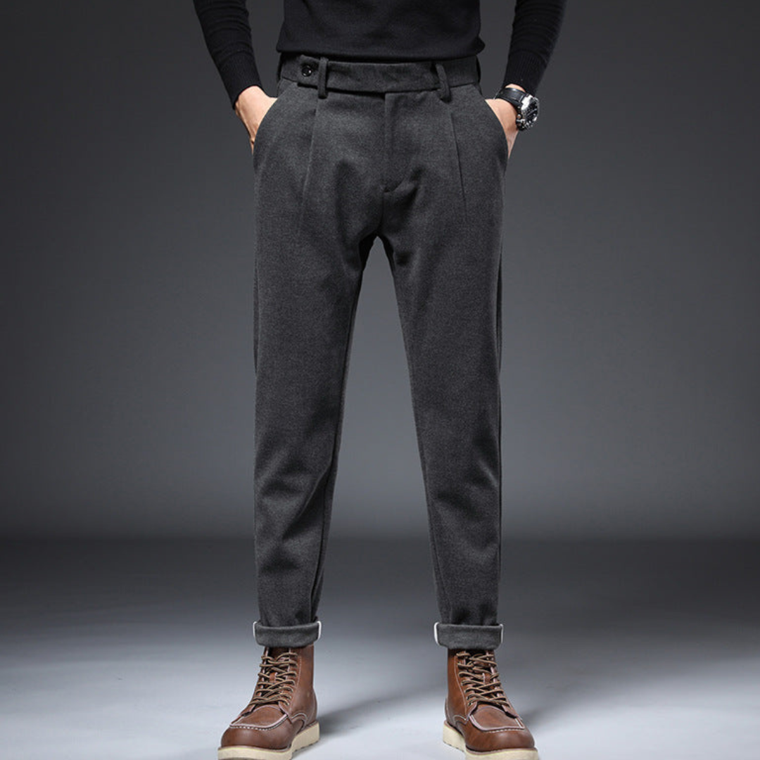 Herre Tapered Fit Bukser med Mansjett 4