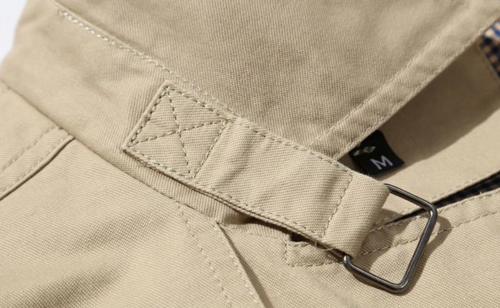 Herre Trenchcoat Dobbelknappet Strukturert Design Myk Blandingsmateriale 4