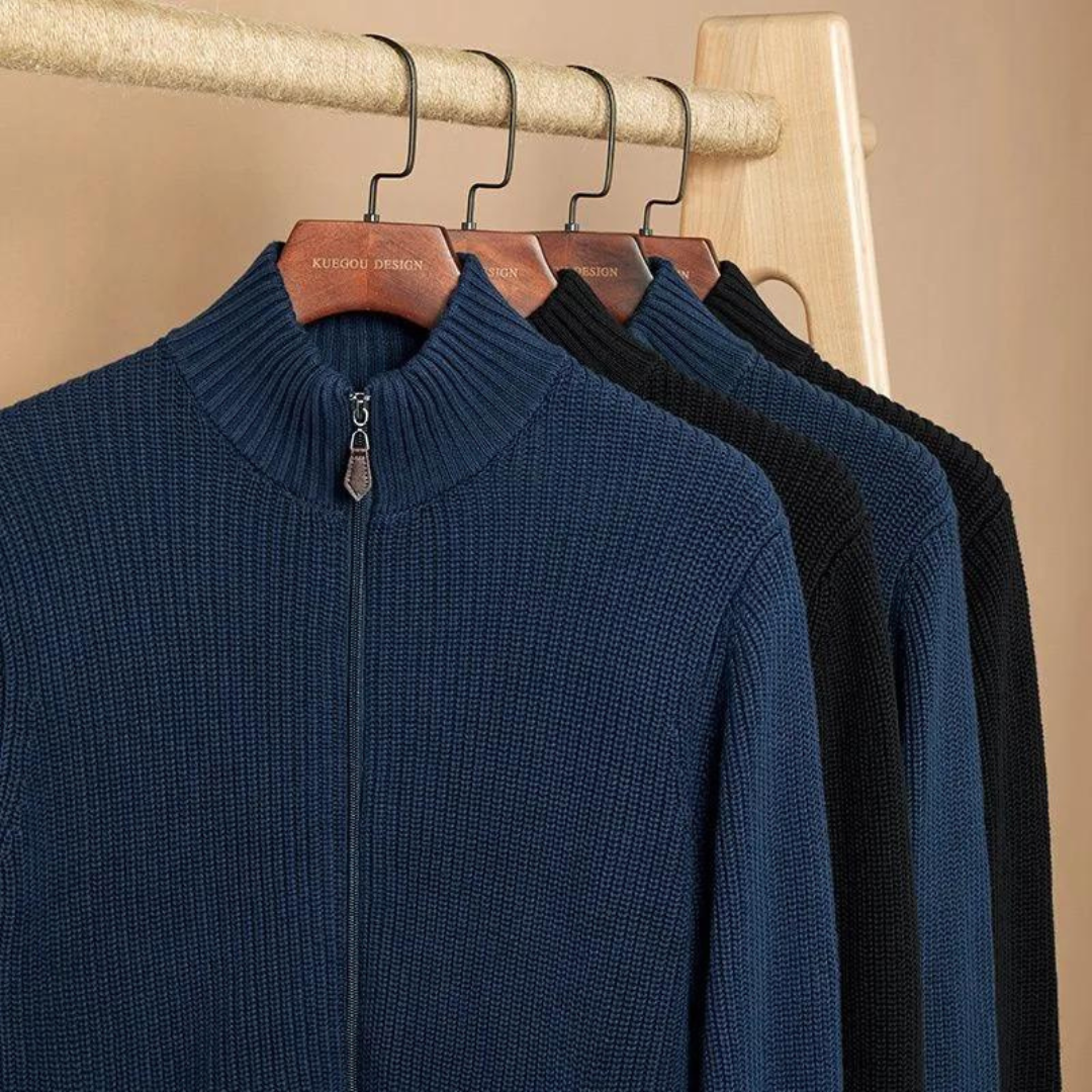 Herre Ullgenser Half Zip Ribbet Design 4