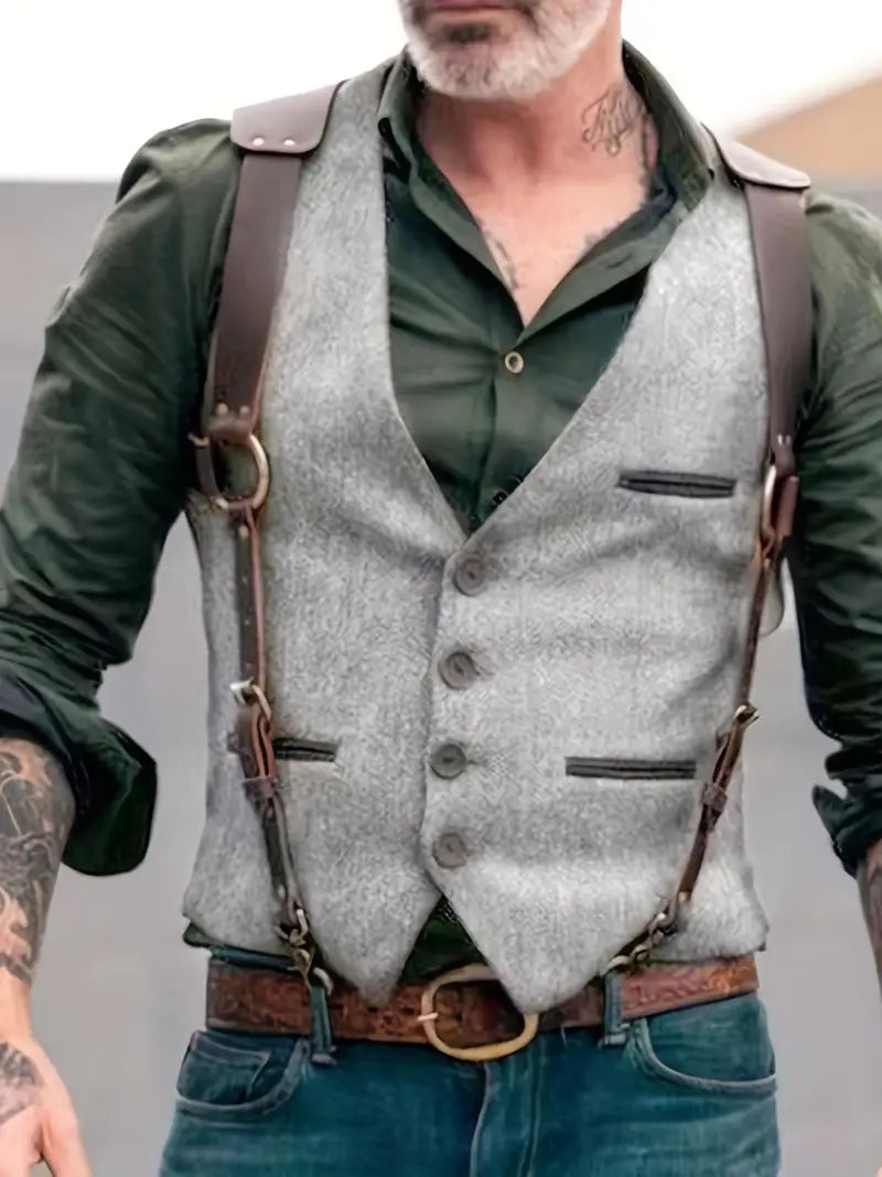 Herre V-hals Vest Vendbar 2