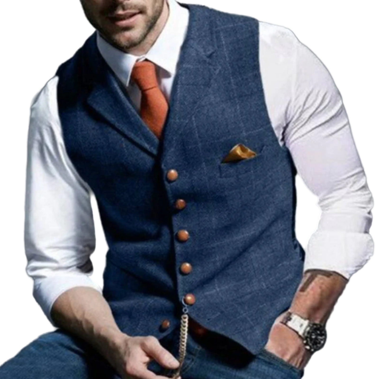 Herre Vest Slim Fit Med Knapper 0