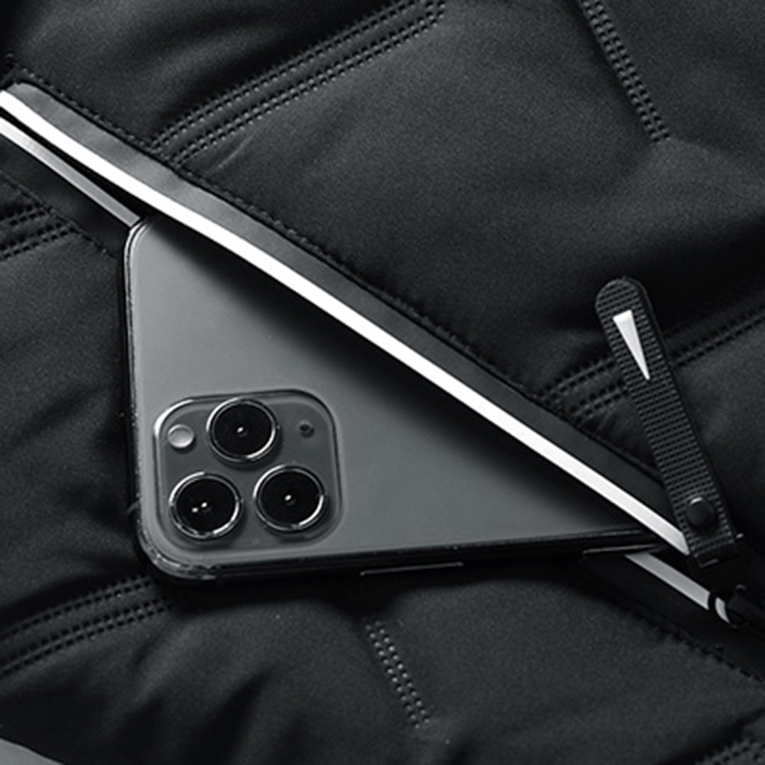 Herre Vinterjakke Dunjakke Vannavvisende Med Praktiske Lommer 6