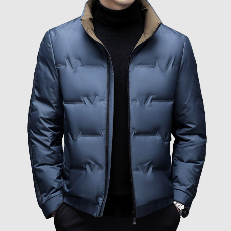 Herre Vinterjakke Med Glidelås Slank Design 2