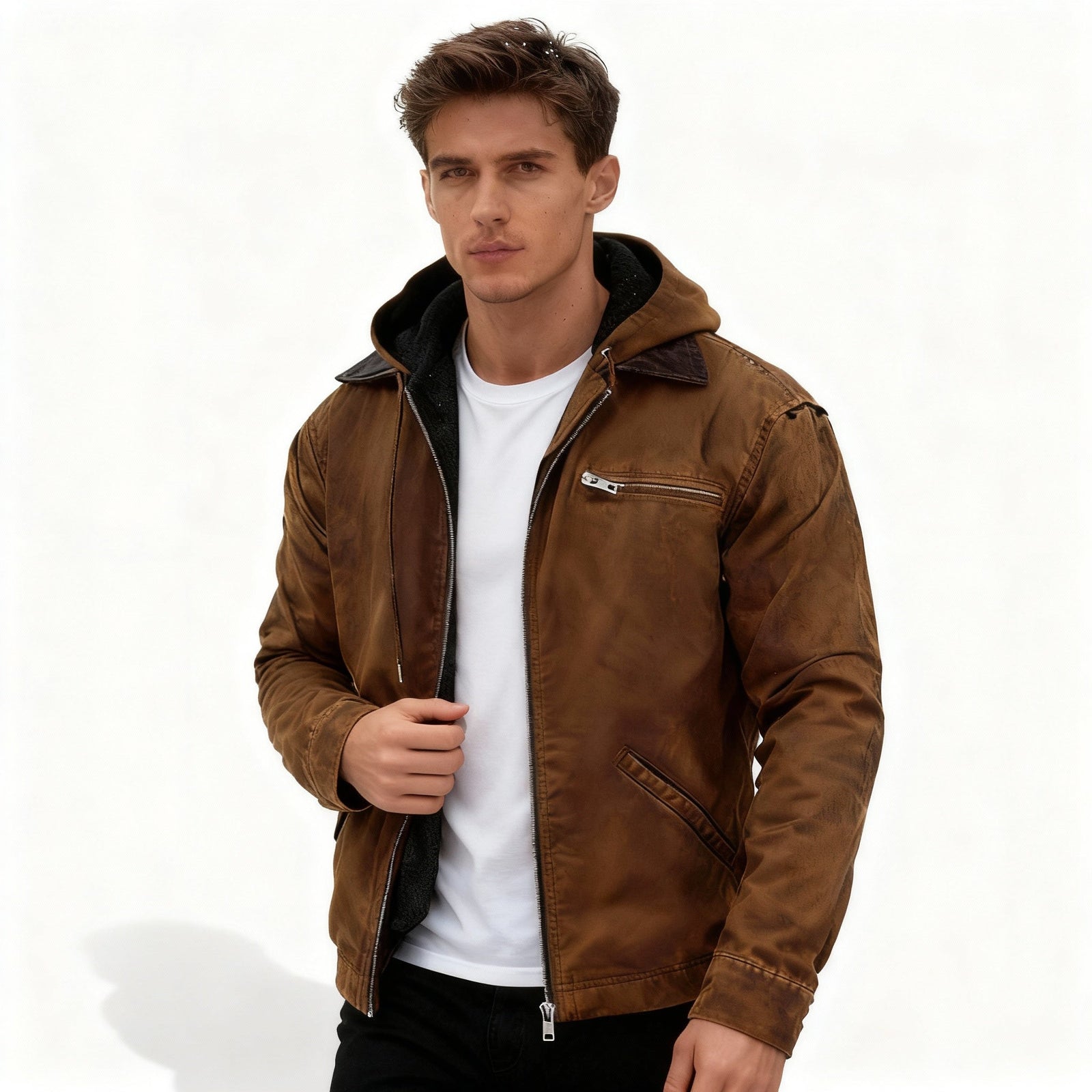 Herre Vinterparkas Moderne Design 3