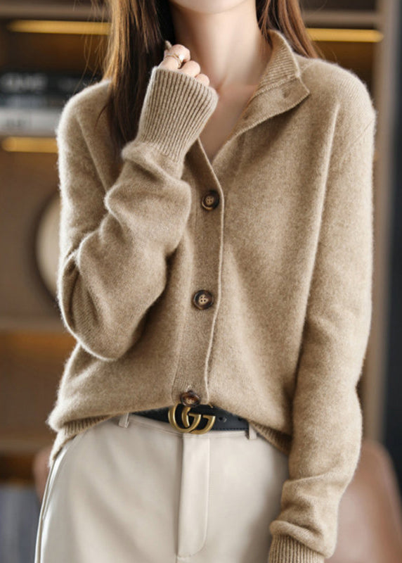 Herre Woolen Cardigan med Ståkrage og Lange Ermer 2
