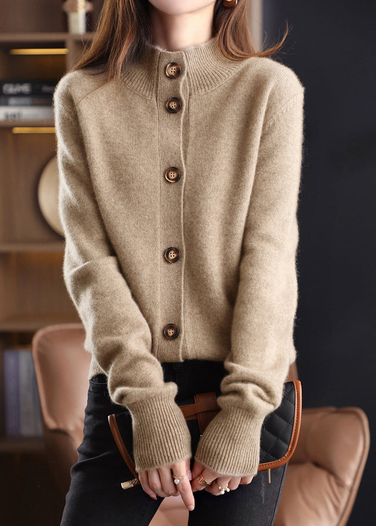 Herre Woolen Cardigan med Ståkrage og Lange Ermer 3