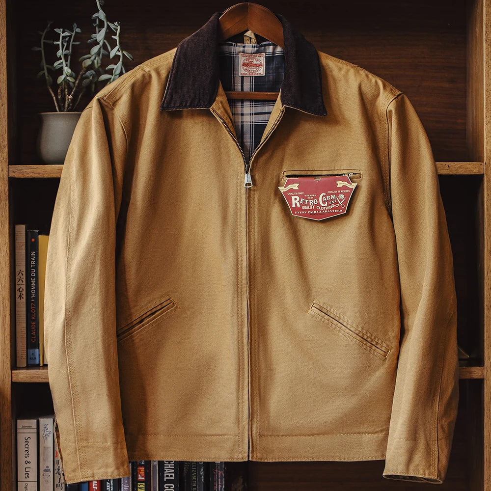 Herre Ytterjakke Klassisk Design Med Nedtrekkbar Krage 5
