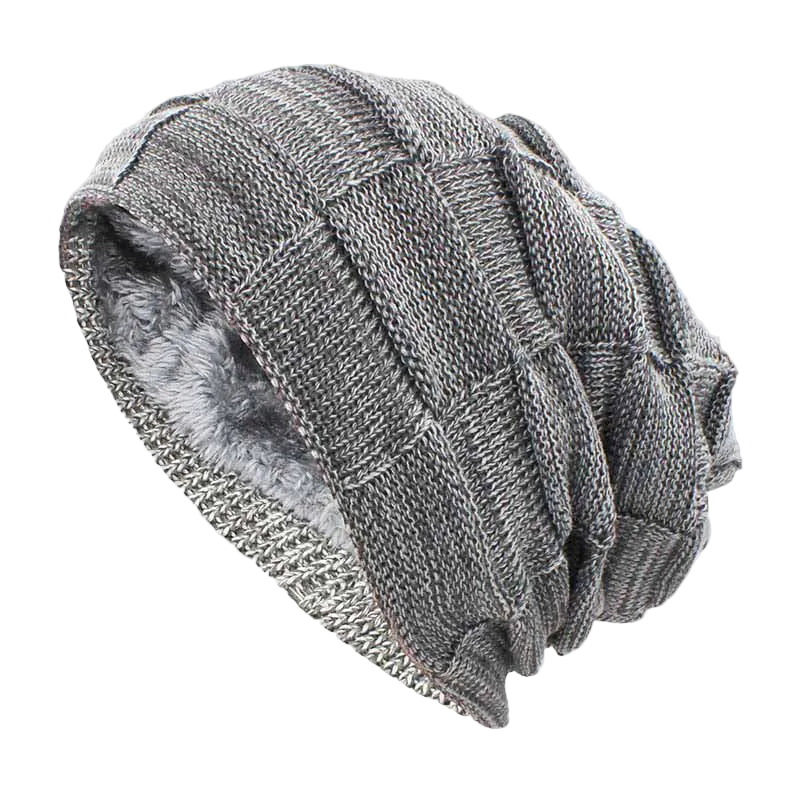 Herre løs strikket beanie 0