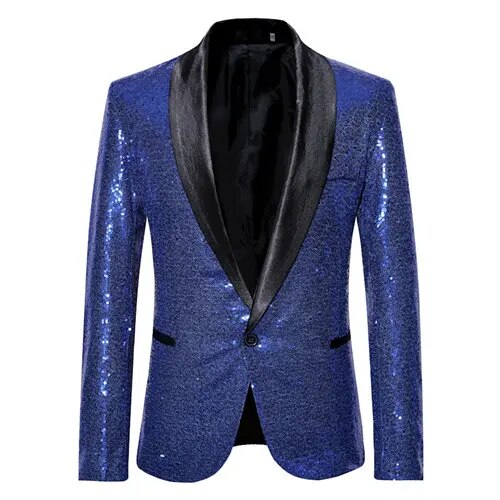Herreblazer med glitrende gull og fleecefôr 3