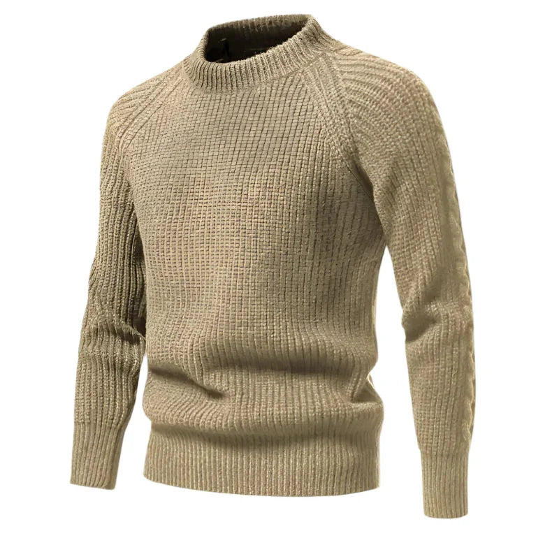 Herregenser Rund Hals Ribbet Design Komfortabel Stil 5