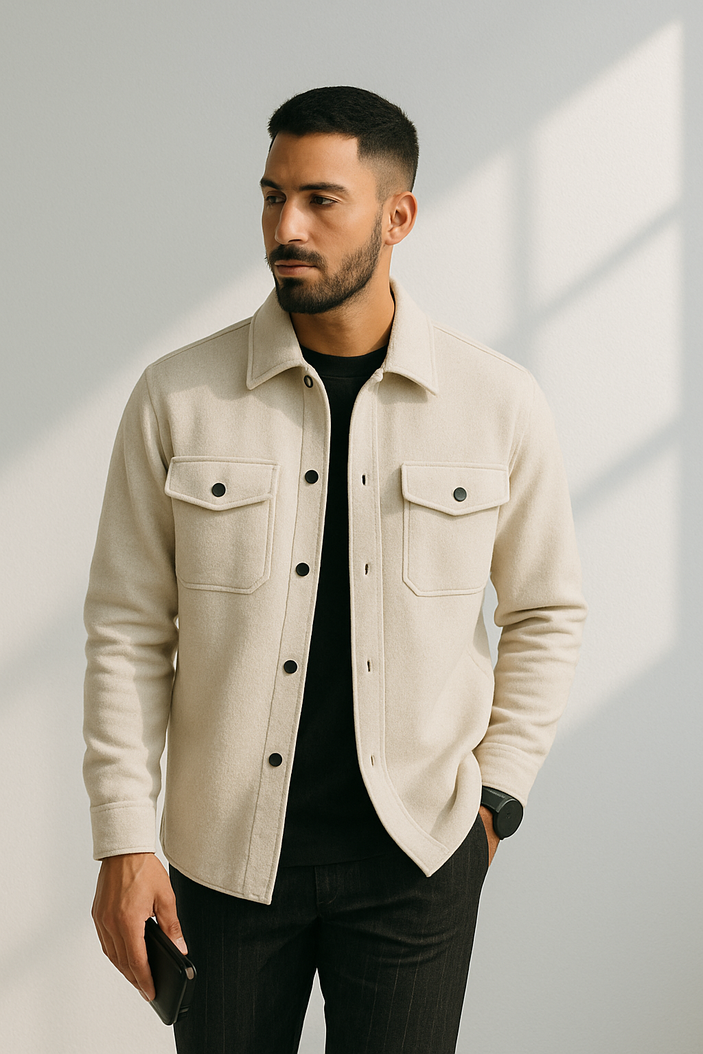 Herrejakke Lett Vår/Sommer Casual Pustende Materiale 1