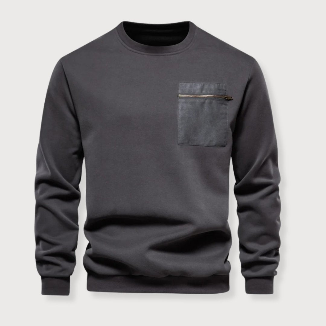 Herreshirt Rund Hals med Brystlomme Modern 2