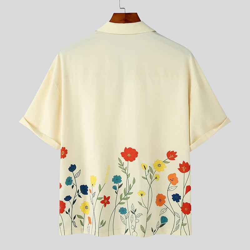 Herreskjorte Blomsterdesign Avslappet Stil 5