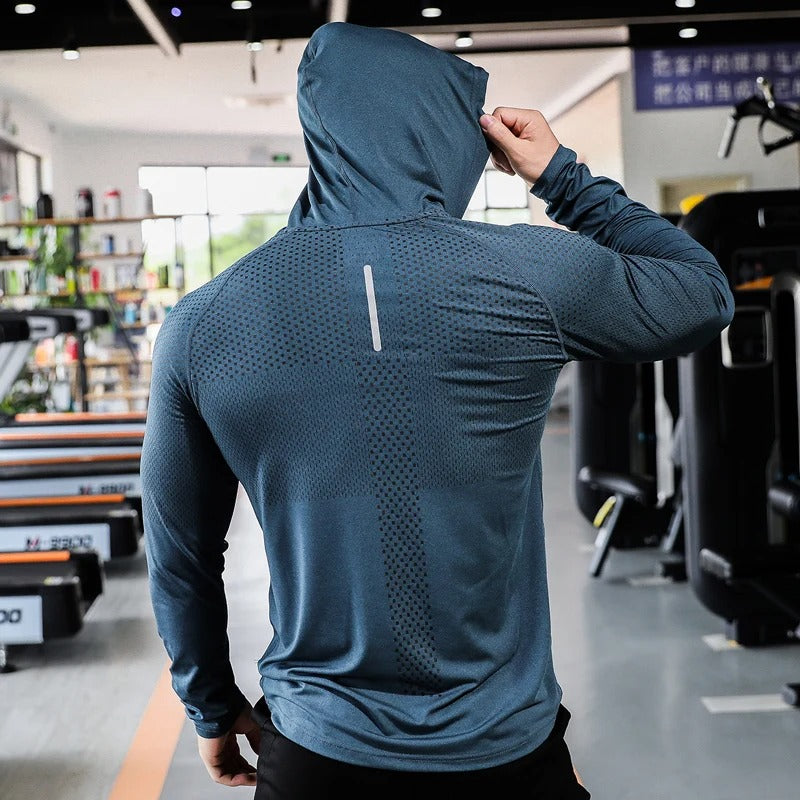 Hoodie Herre Slim Fit Pustende Polyester 3
