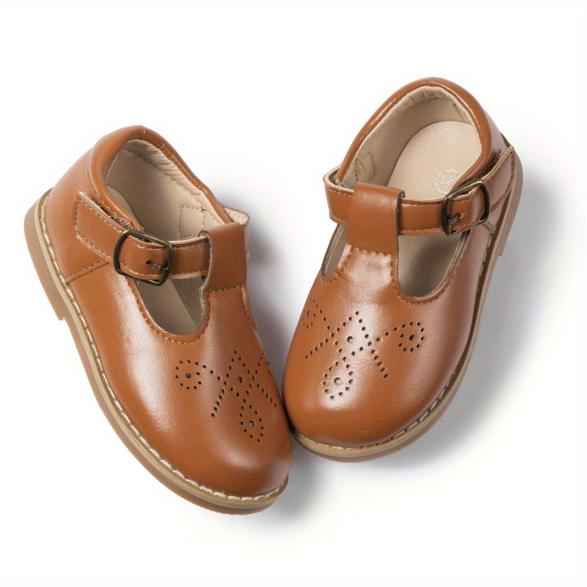 Jenters Flate Sko Vintage Antiskli T-band Tekstur 6