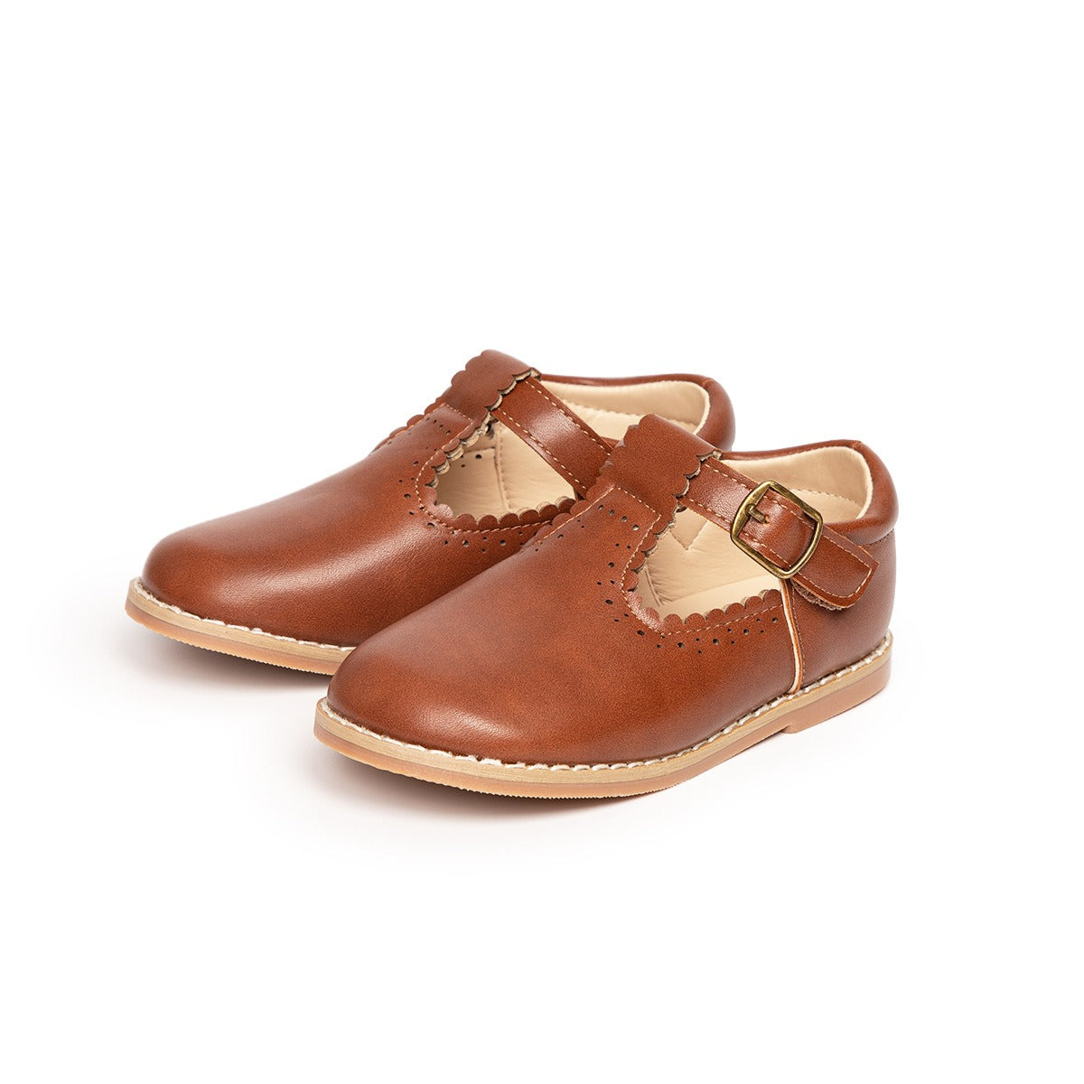 Jenters Flate Sko Vintage Antiskli T-band Tekstur 9