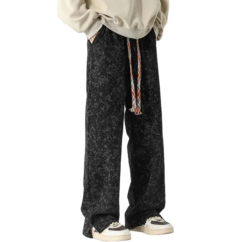 Joggebukse Herre Vintage Stil med Løse Ben og Elastisk Midje 0