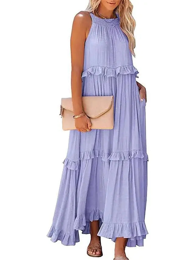 Kjoler Dame med Unikt Bladkantdesign for Sommerarrangementer 1