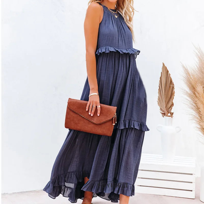 Kjoler Dame med Unikt Bladkantdesign for Sommerarrangementer 2
