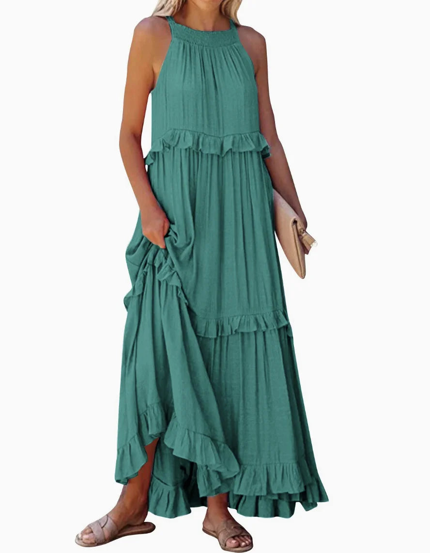 Kjoler Dame med Unikt Bladkantdesign for Sommerarrangementer 3