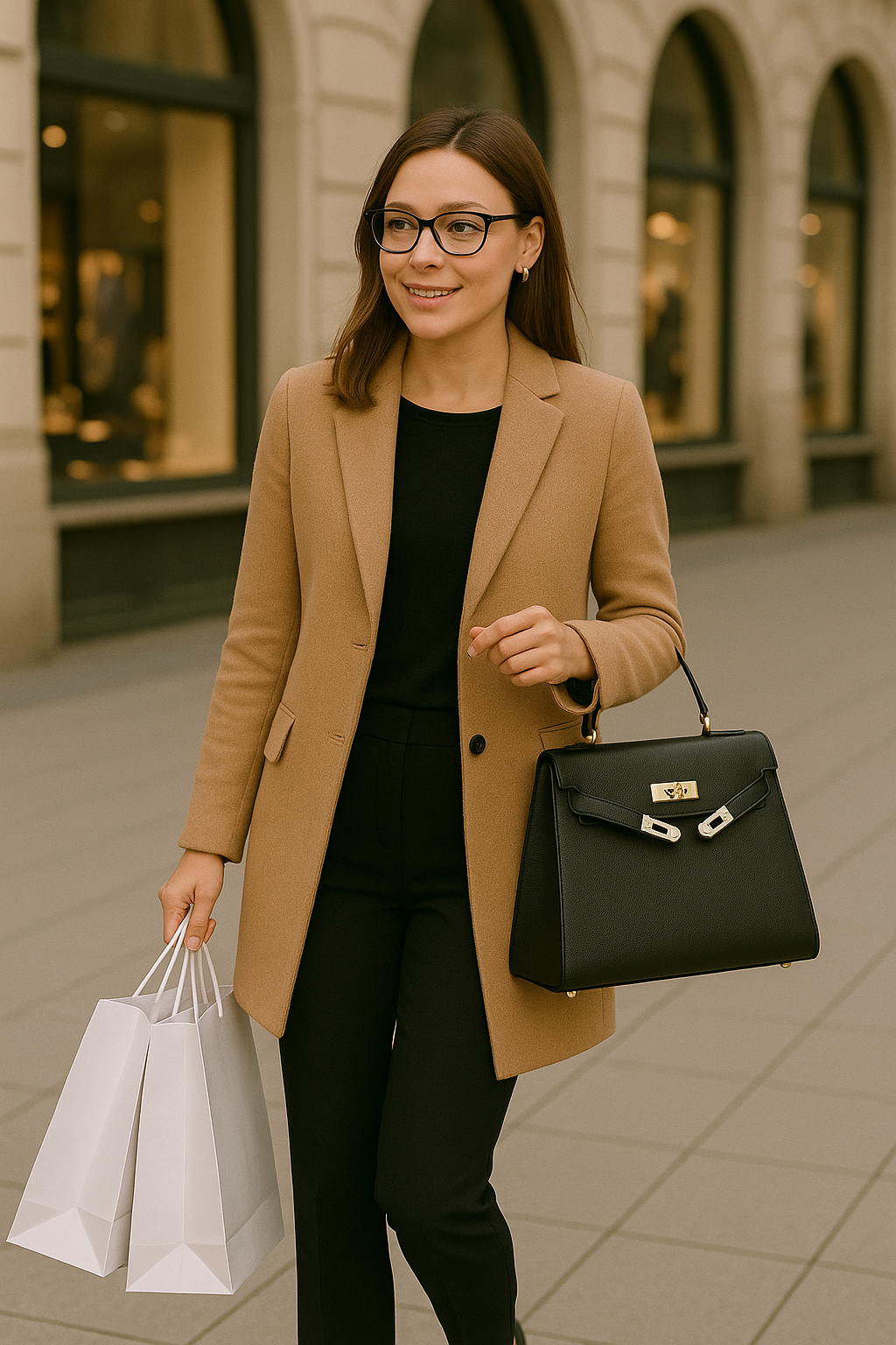 Klassisk Håndveske Geometrisk Design Metallåpning Teksturert Materiale 2