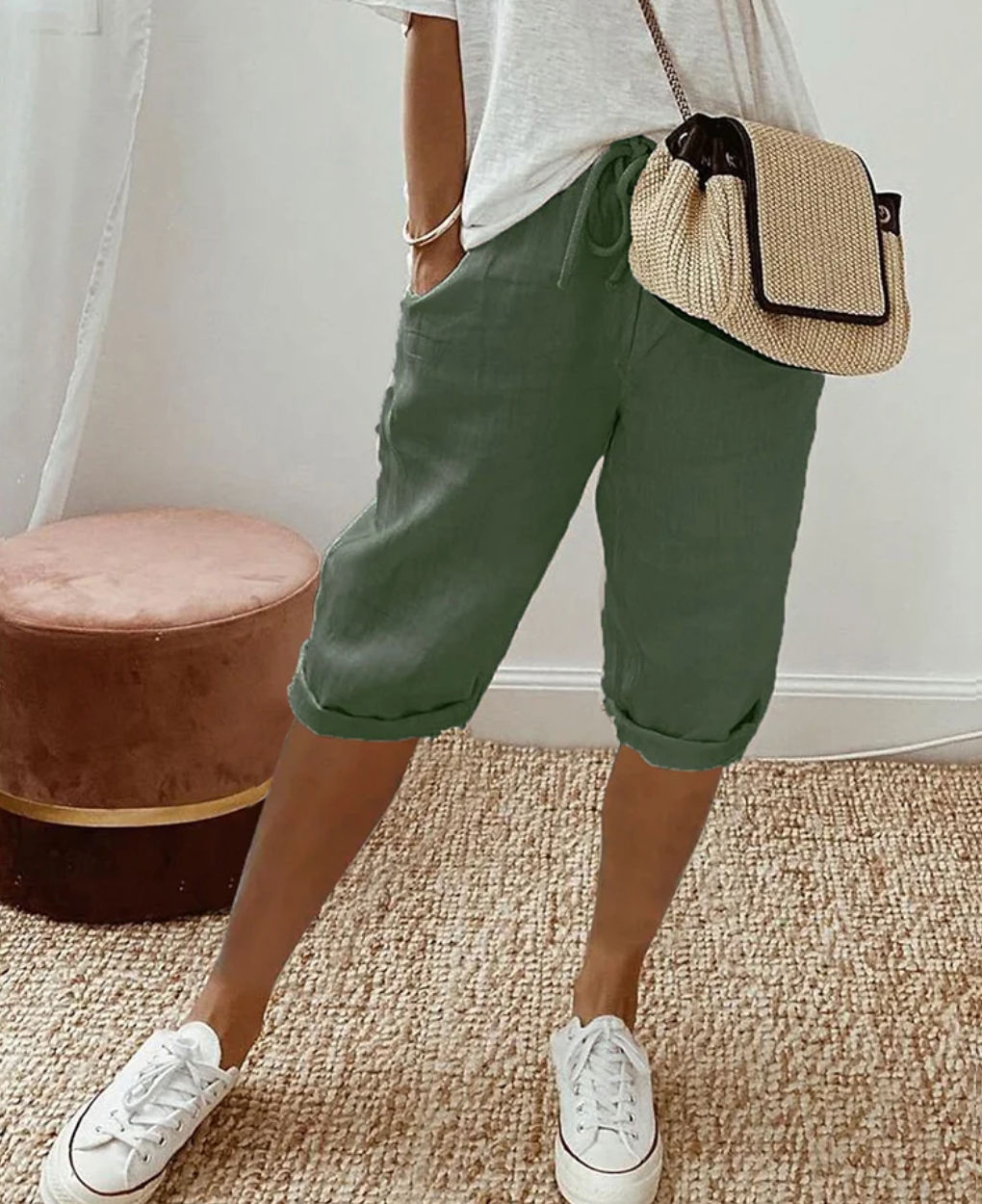 Knelange Shorts for Damer i Uformell Stil 1