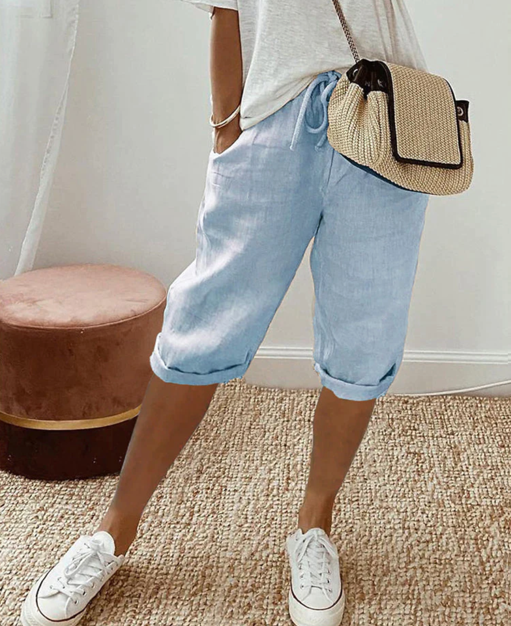 Knelange Shorts for Damer i Uformell Stil 2