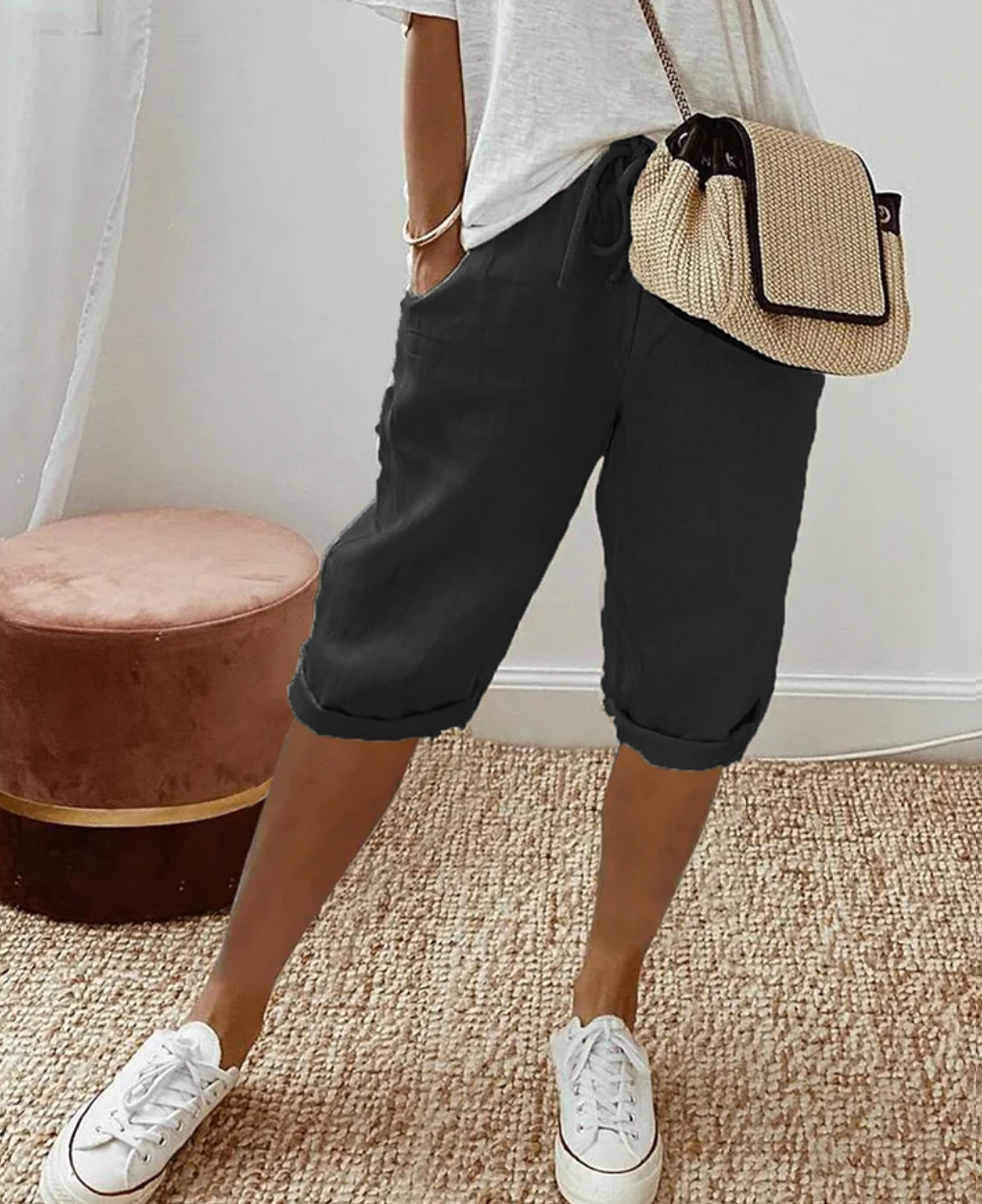 Knelange Shorts for Damer i Uformell Stil 4