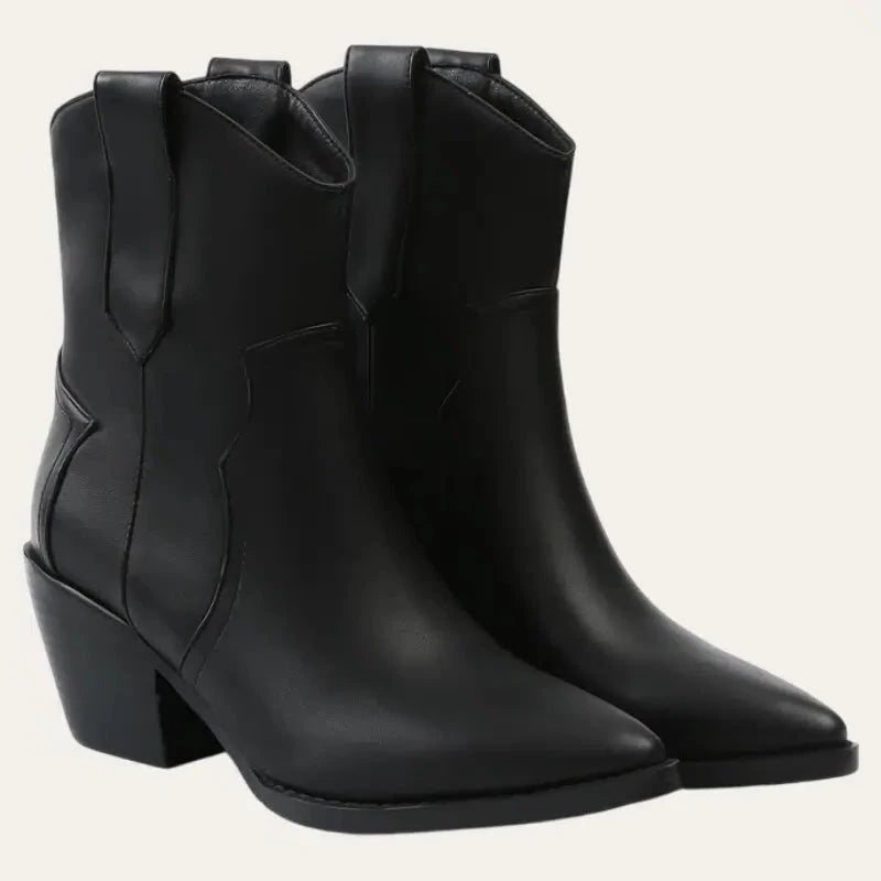 Korte Cowboylaarzen Imitert Lær Moderne Westernstil 2