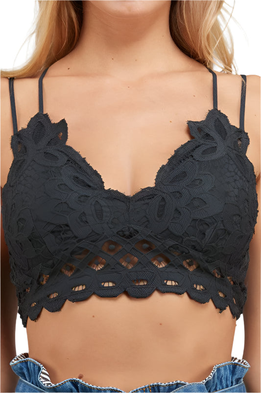 Kvinne Bralette Dobbel Stropp Blonde Charcoal 0