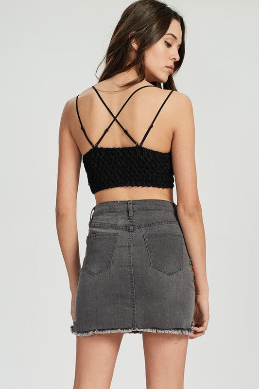 Kvinne Bralette Dobbel Stropp Blonde Charcoal 1