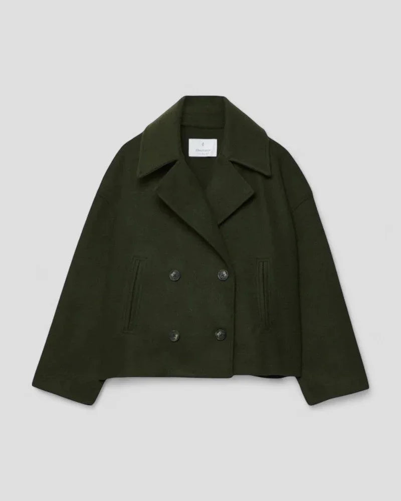 Kvinne Cropped Peacoat Dobbeltspente 4