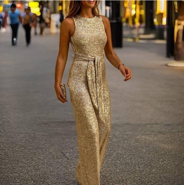Kvinne Jumpsuit Glitter Åpen Skuldre og Rygg 2