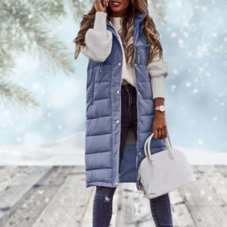 Kvinne Lange Weste Mantel 6