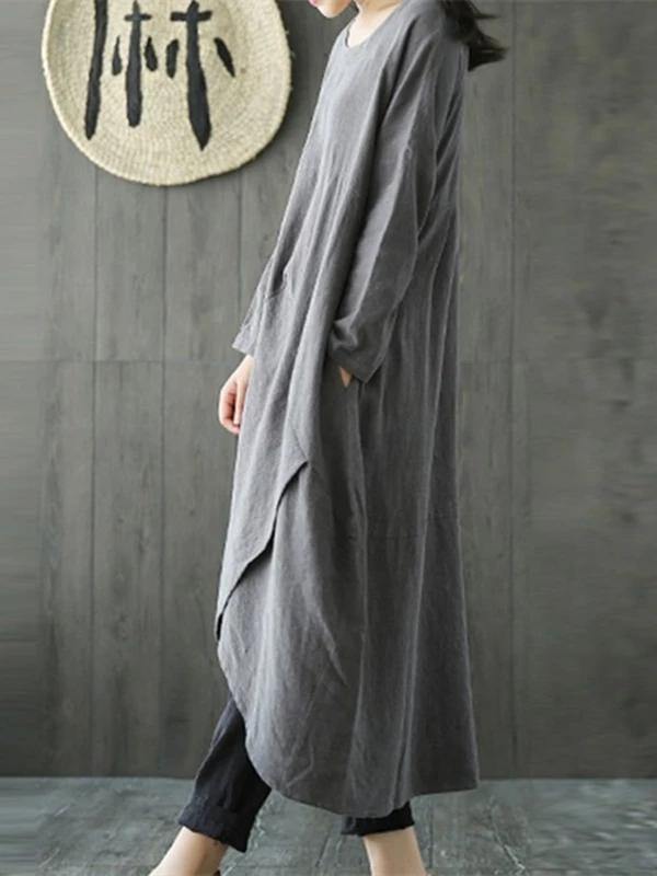 Kvinne Maxi Kjole Asymmetrisk Hals 2