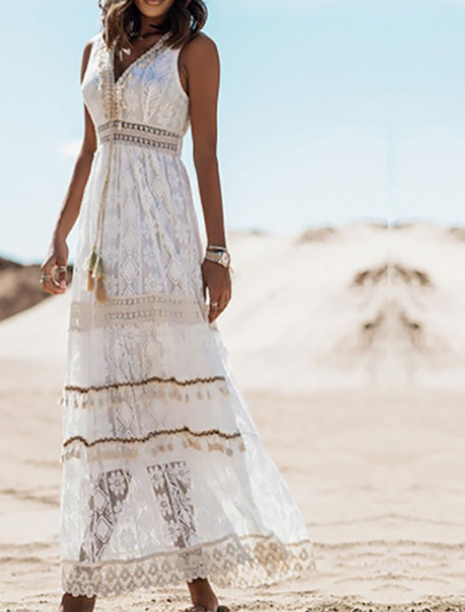 Kvinne Maxikjole Boho Stil 2