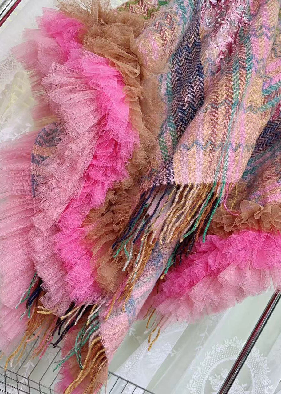 Kvinne Mid Cape Kjole med Print og Tyll Detaljer 4