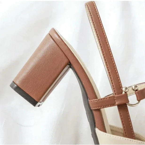 Kvinne Slingback Hæler med Spiss Tå 4