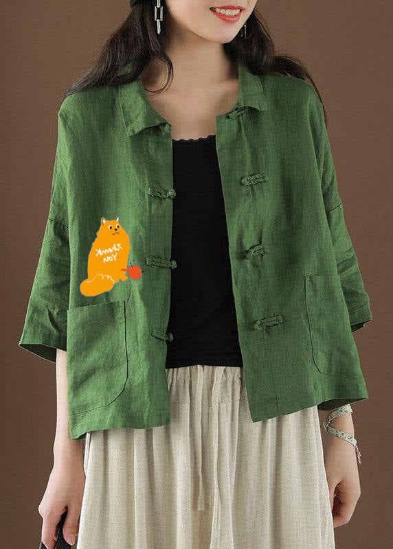 Kvinne Sommerlin Bluse med Peter Pan Krage og Lommer 7