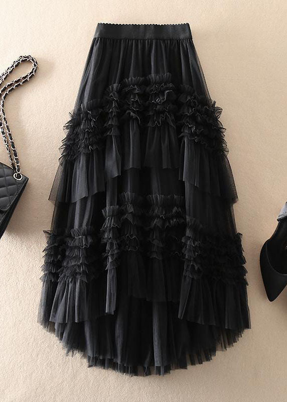 Kvinne Tulle Skjørt Asymmetrisk Design 1