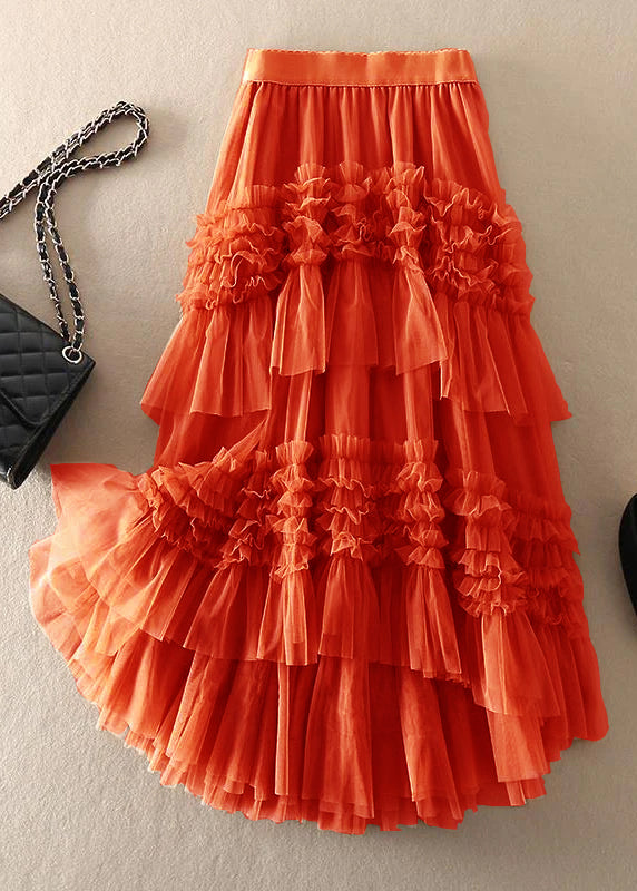 Kvinne Tulle Skjørt Asymmetrisk Design 5