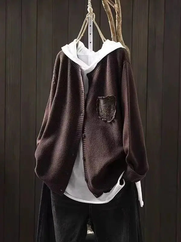 Kvinnelig Cardigan med Drapert Silhuett 2