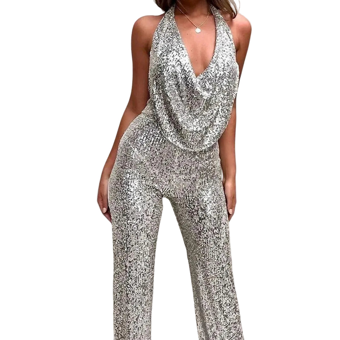 Kvinnelig Jumpsuit Ermeløs med Vide Ben 0