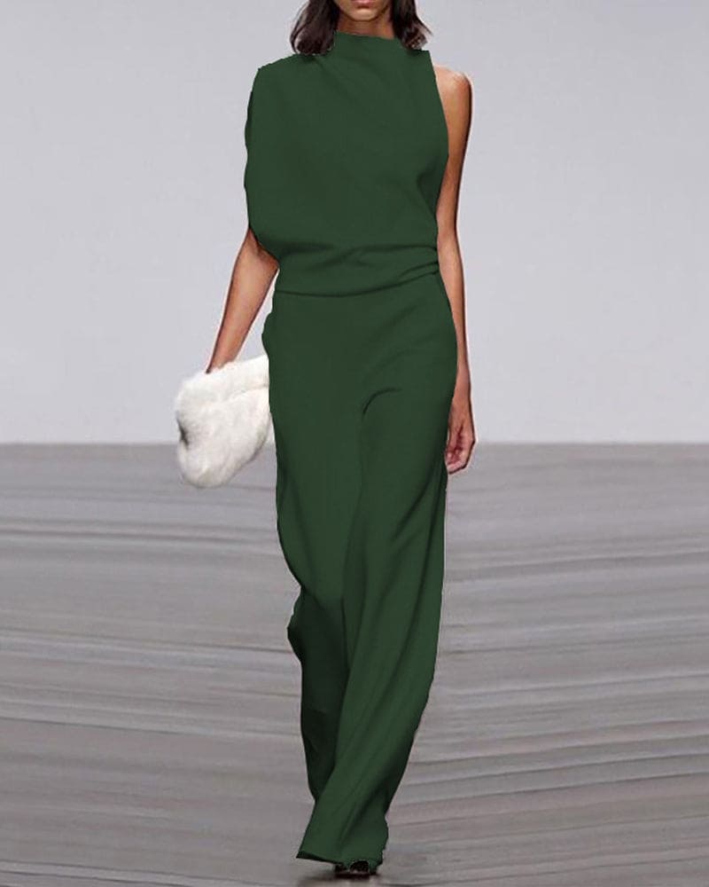 Kvinnelig Jumpsuit med Høy Krage 1