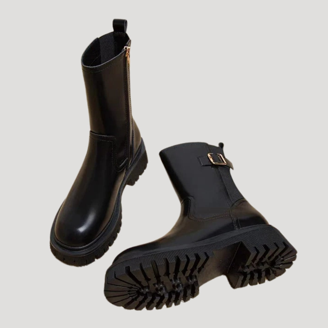 Kvinnelige Støvletter Dristig Mid-Calf Stil 5