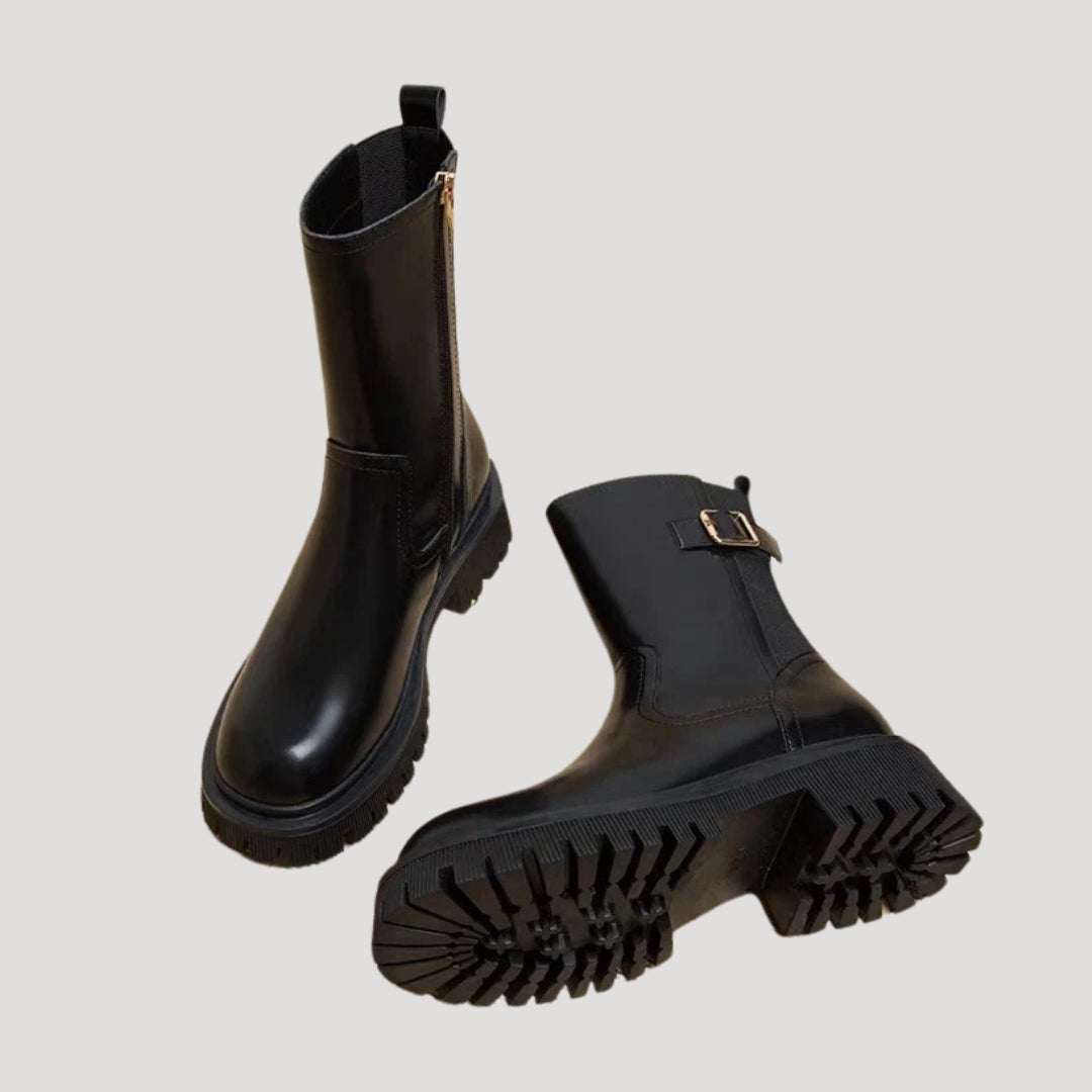 Kvinnelige Støvletter Dristig Mid-Calf Stil 7