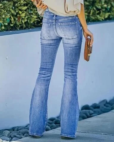 Kvinnens Bootcut Jeans med Høy Midje 2