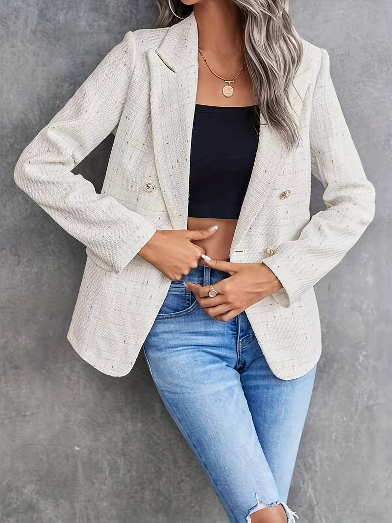 Kvinnens Dobbeltspent Blazer Klassisk Stil 2