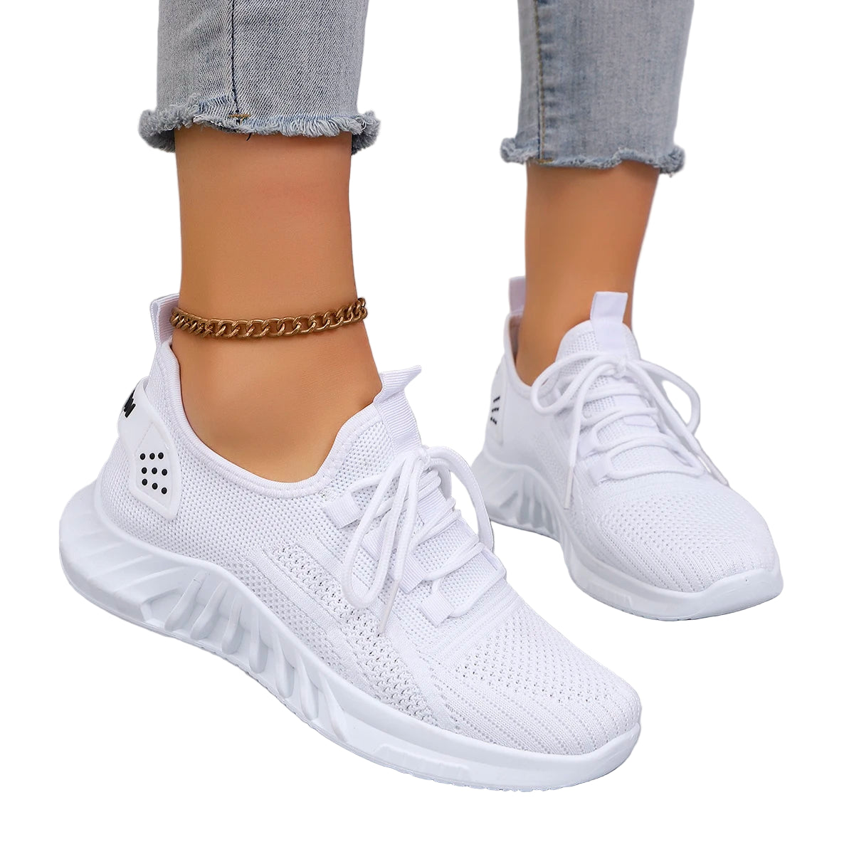 Kvinnens Sportssko Snøring Lett Tekstil Gummi 0