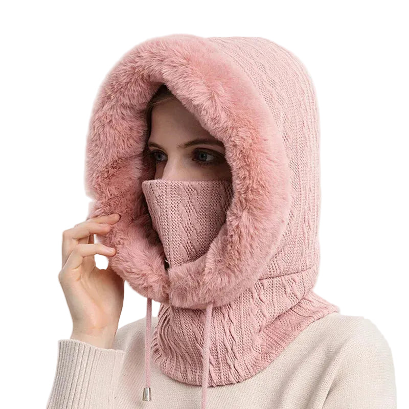 Kvinners Balaclava med Kabelstrikk og Snøring 0